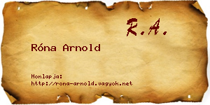 Róna Arnold névjegykártya